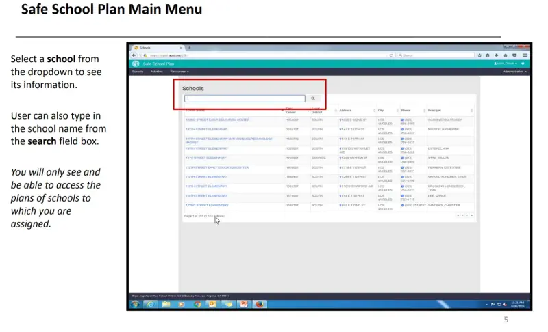 Integrated safe school plan preview