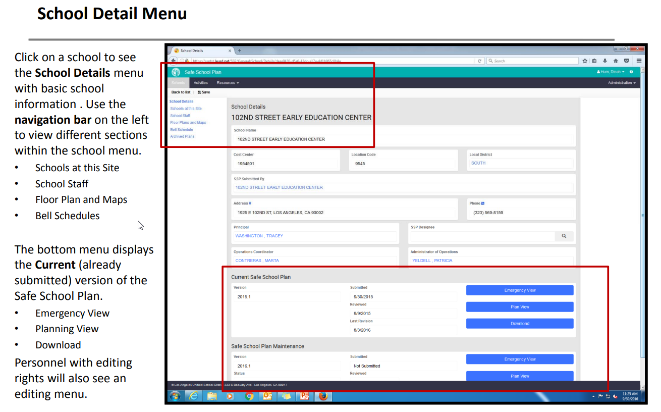 Integrated safe school plan preview